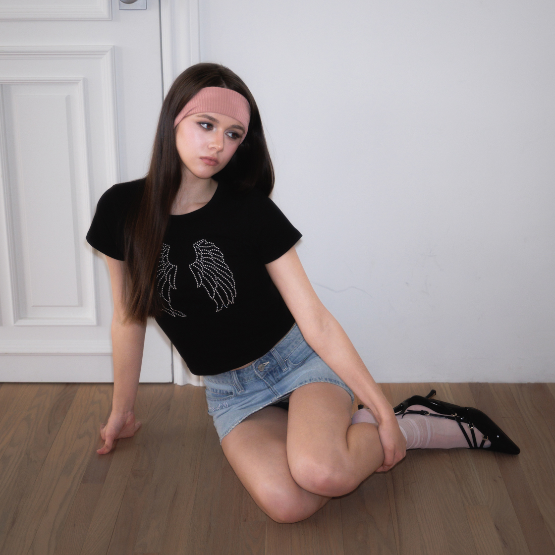 로제프란츠스파클 엔젤 윙 티셔츠 블랙(Rosefrantz Sparkle Angel Wing T-shirt [Black]) - 5