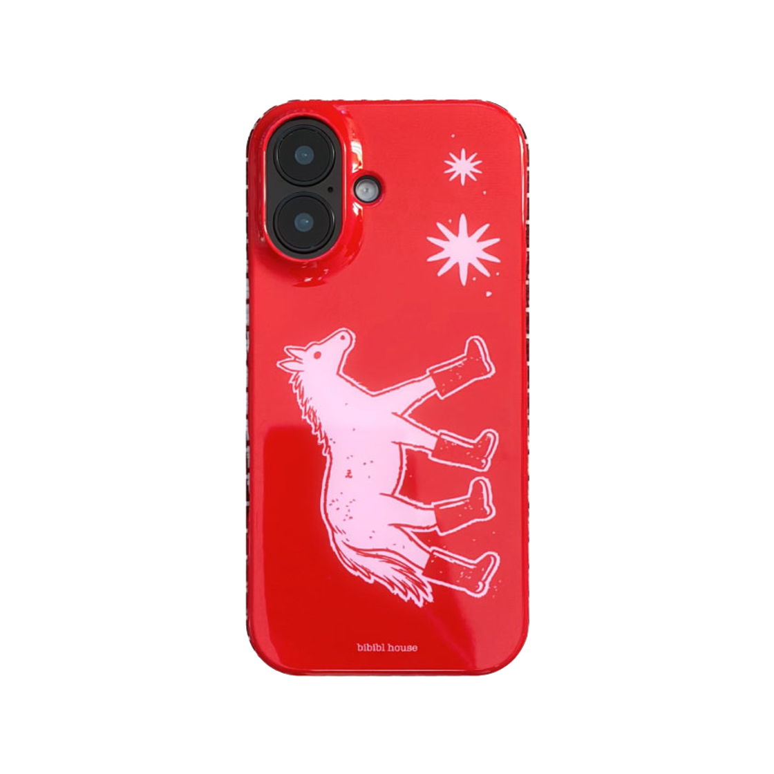 비비블 하우스 유광 빨간말 폰케이스(BIBIBL HOUSE Red Horse Phone Case) - 1