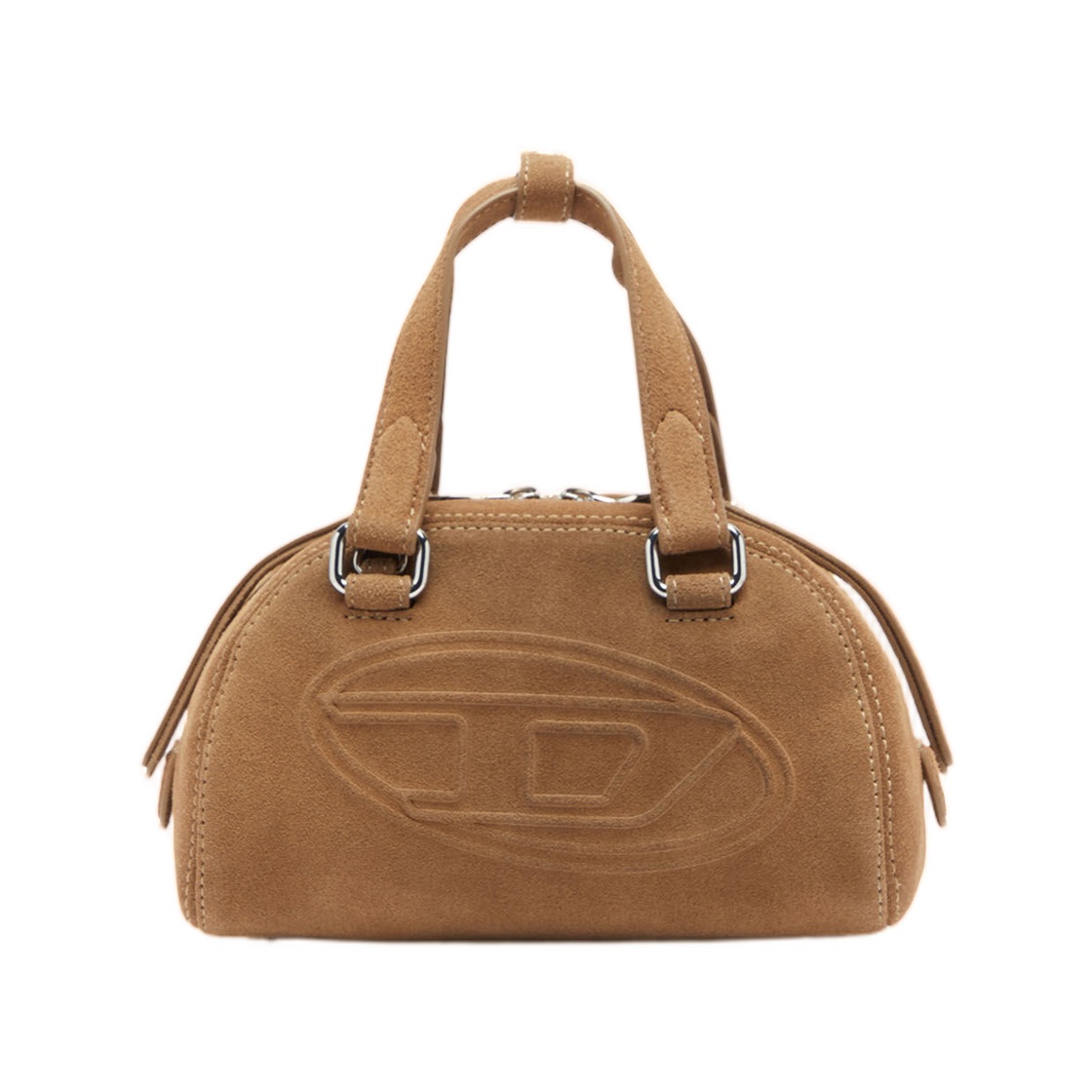 디젤 1DR 돔-스웨이드 미니 볼링백 베이지(Diesel 1DR Dome-Suede Mini Bowling Bag Beige)