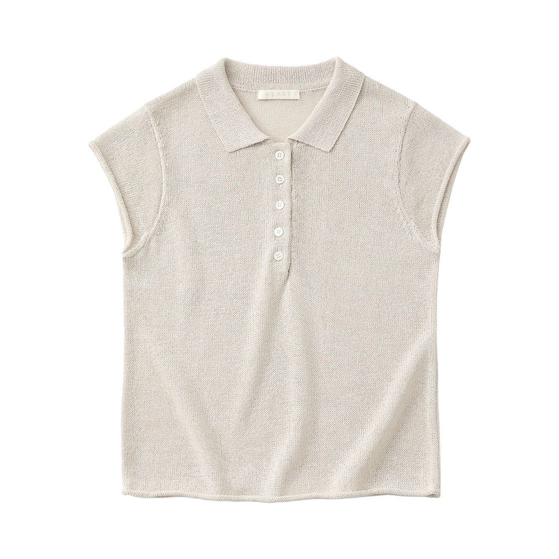 (우먼)페이퍼 카라 하프 니트 샌드 베이지((W) Suare Women Paper Collar Half Knit)