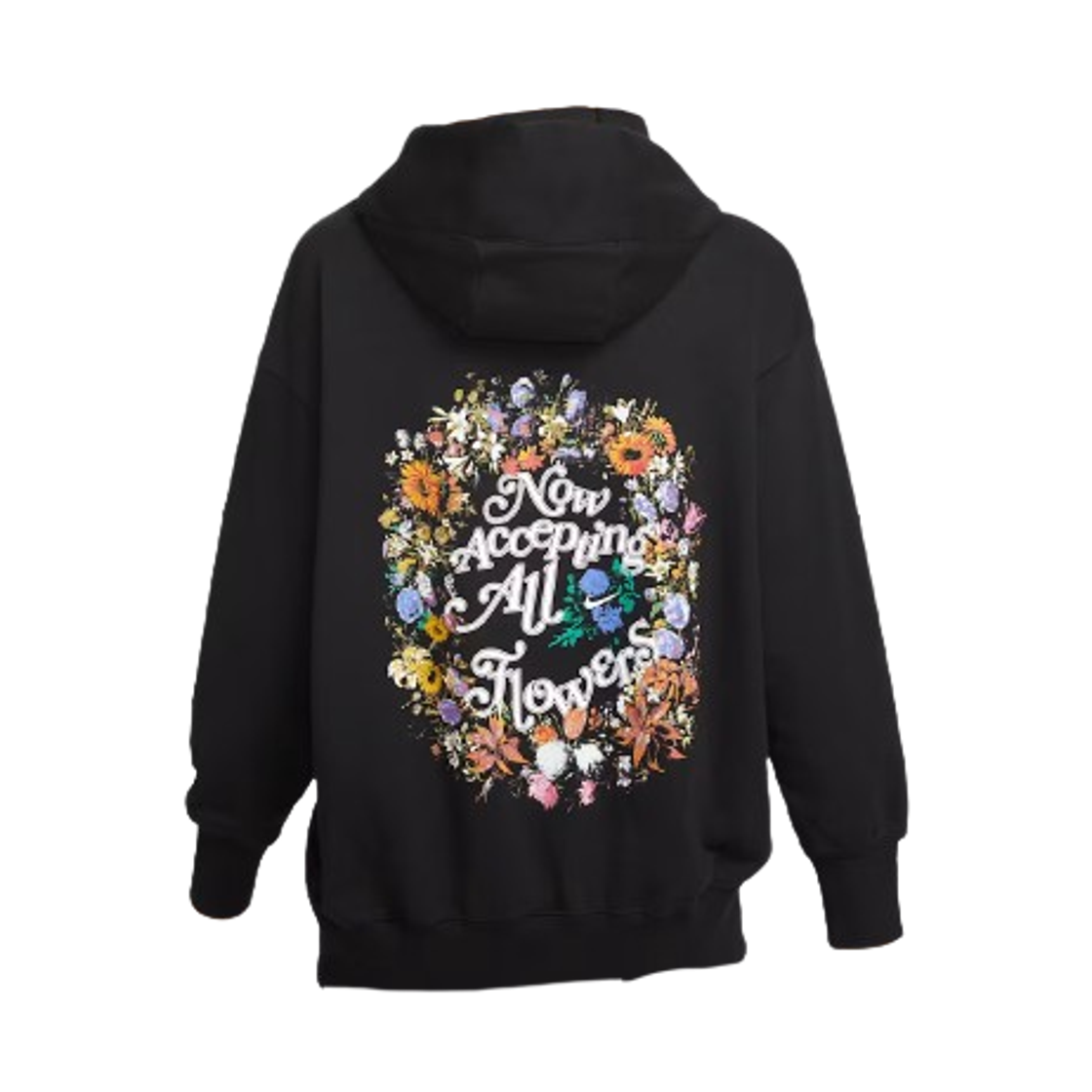 HV8103-010 (W) Nike Phoenix Fleece Oversized Pullover Basketball Hoodie Black White - Asia