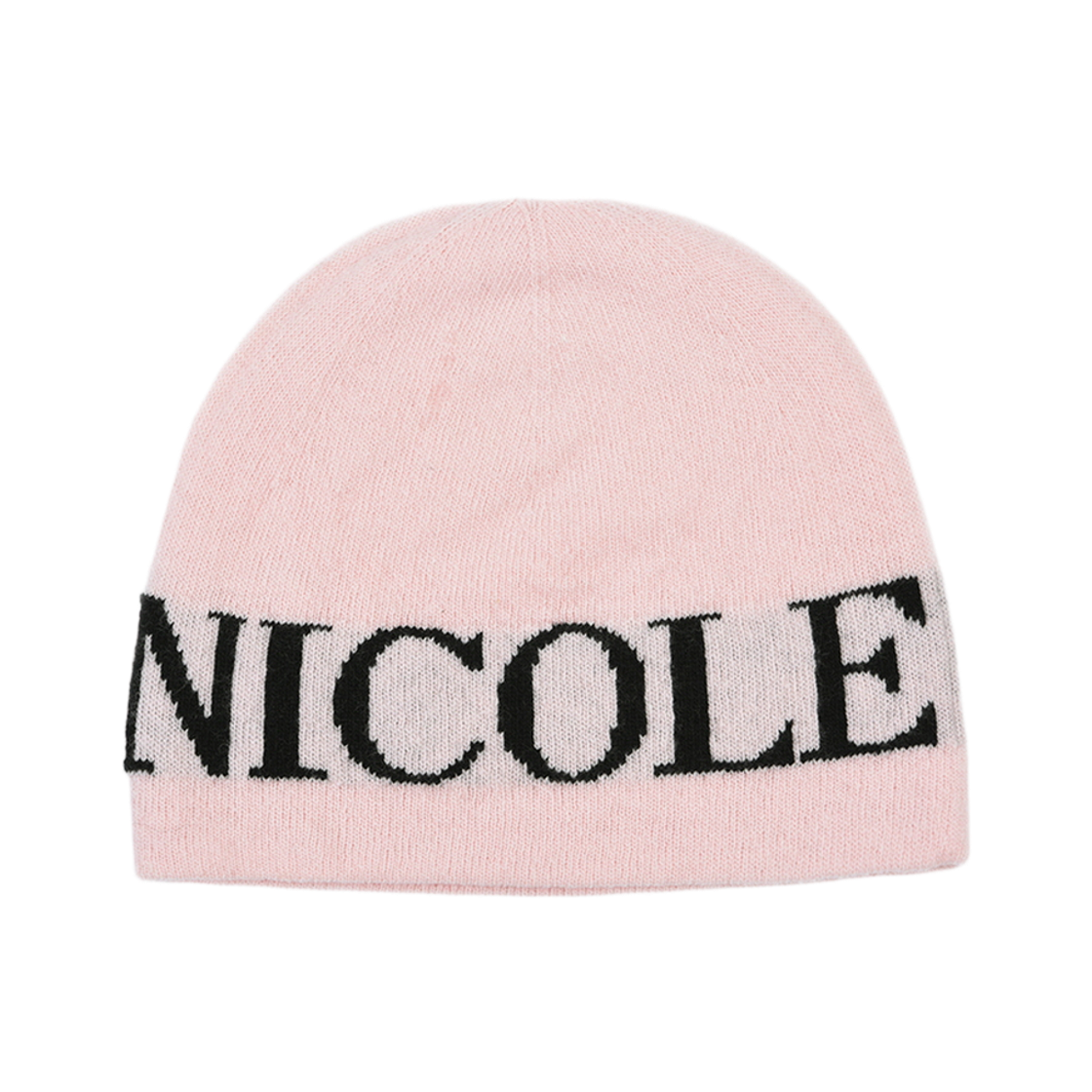 닉앤니콜 캐시미어 레터링 자카드 비니 핑크(NICK&NICOLE Cashmere Lettering Jaquard Beanie Pink) - 1