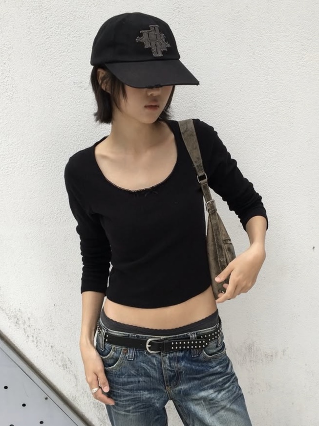 PHOS333 Phos Applique Ball Cap 착용 스타일 - 2