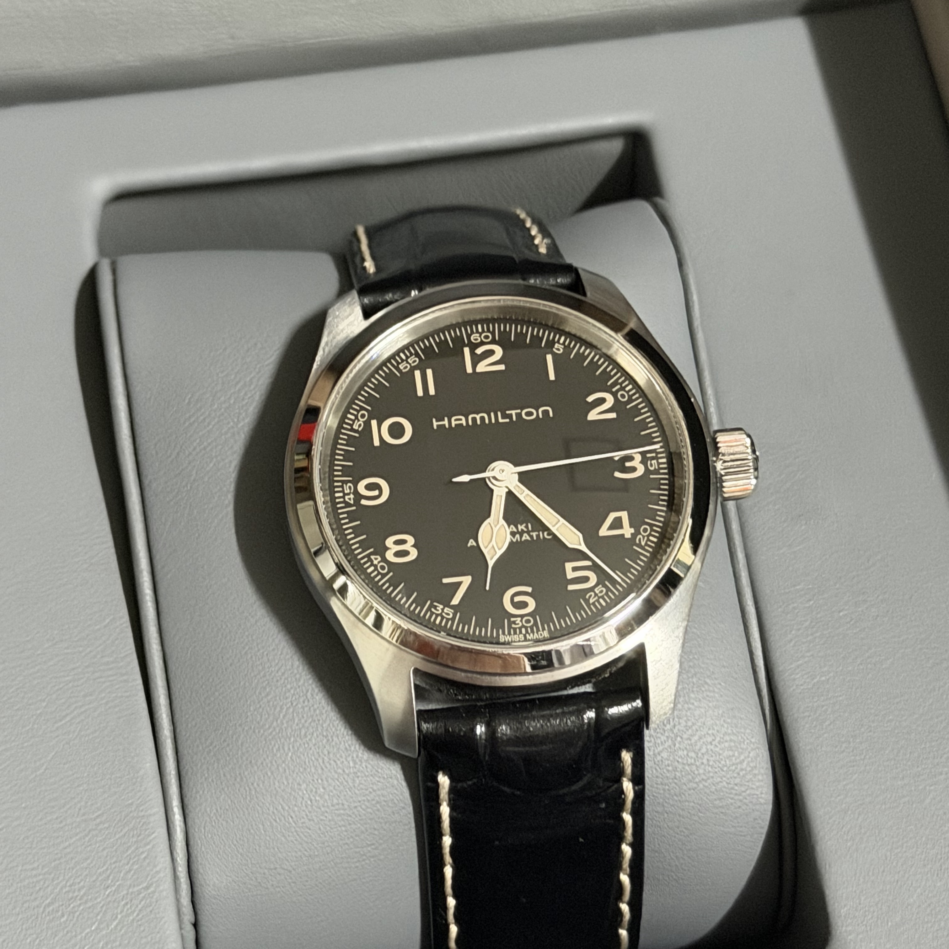 Hamilton Khaki Field Murph 38mm Automatic Stainless Steel Leather Black 착용 스타일 - 2