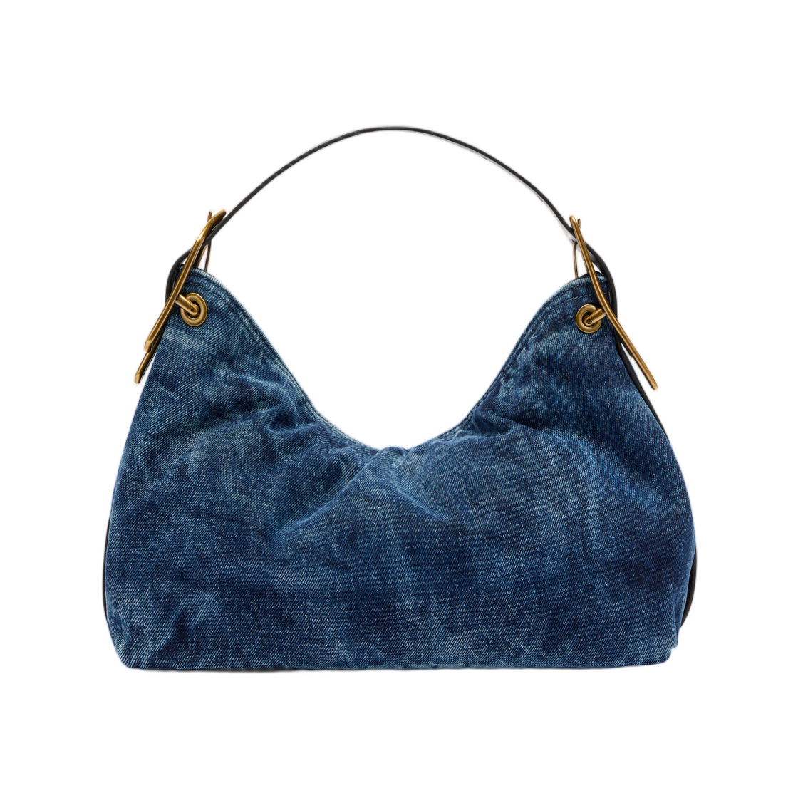 디젤 D-라인-데님 숄더백 미디움 블루(Diesel D-Line-Denim Shoulder Bag Medium Blue) - 2