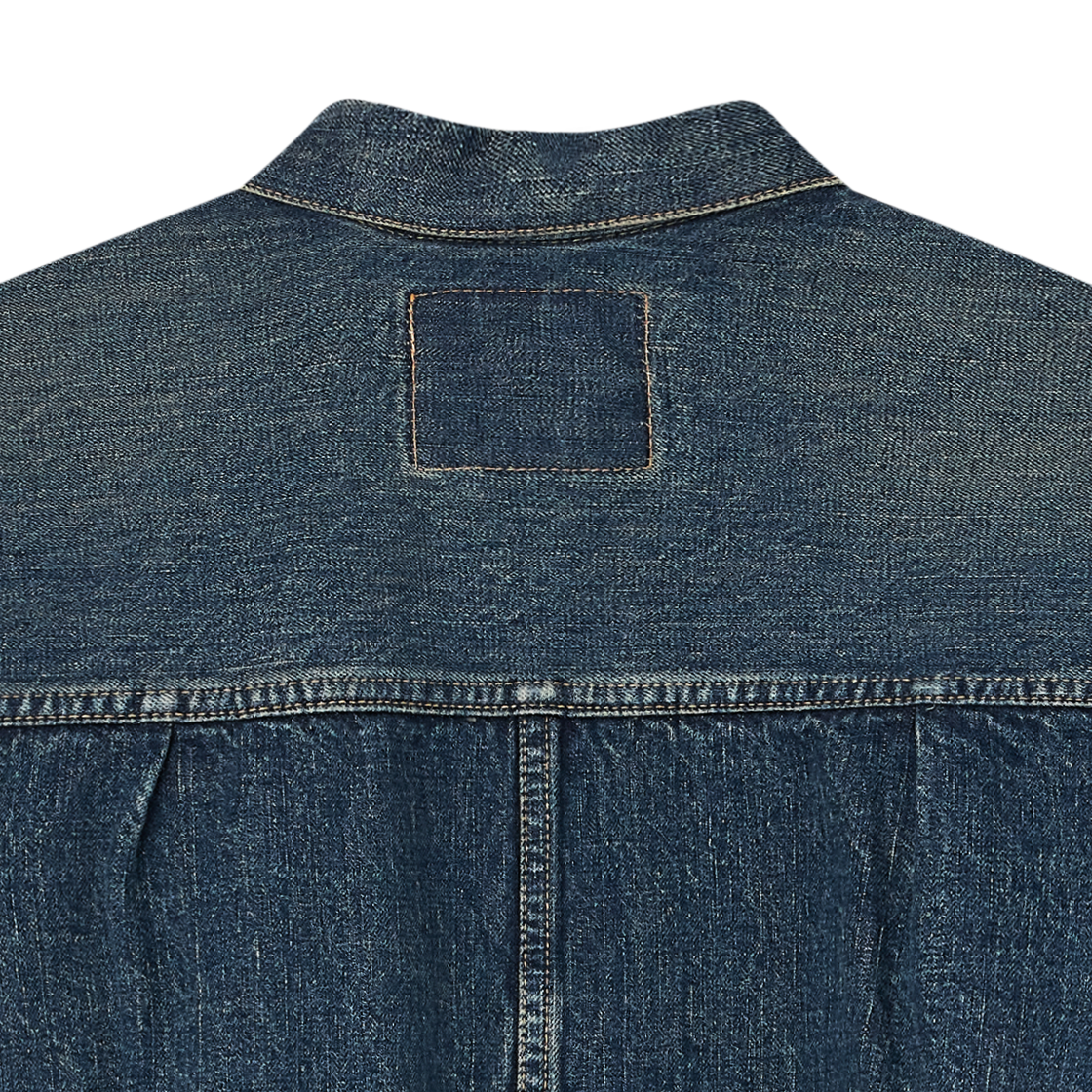 오어슬로우 타입1 40's 플리츠 프론트 블라우스 유즈드 워시 블루 - 26SS(Orslow Type1 40's Pleated Front Blouse Used Wash Blue - 26SS) - 4