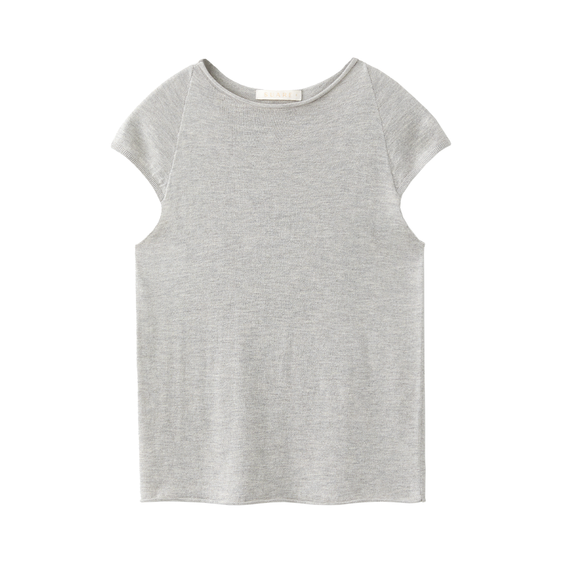 (우먼)컷오프 캡 슬리브 멜란지((W) Suare Women Cut-Off Neck Cap Sleeve Knit Melange)