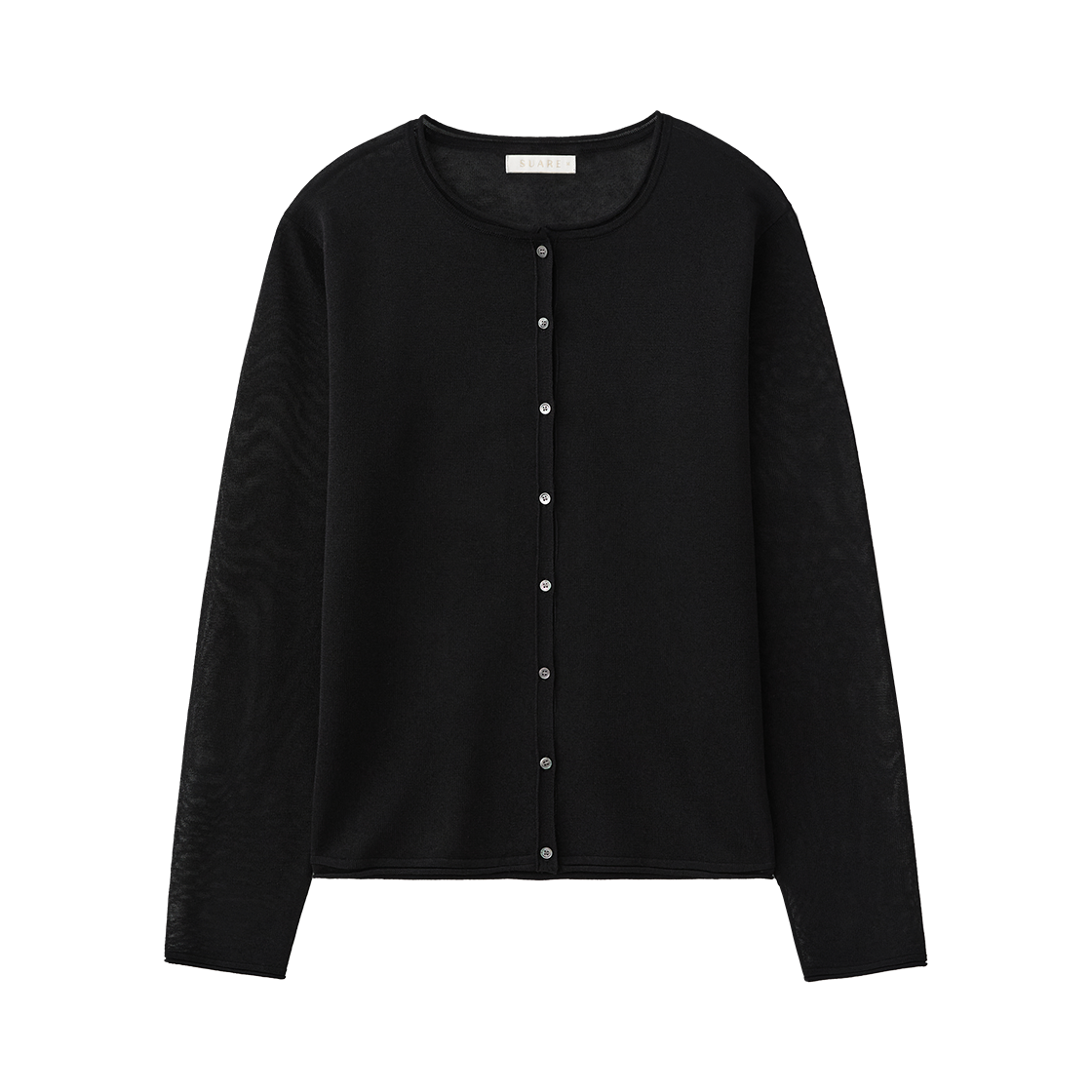 (우먼)라이트 시어 린넨 가디건 블랙((W) Suare Women Light Sheer Linen Cardigan Black)