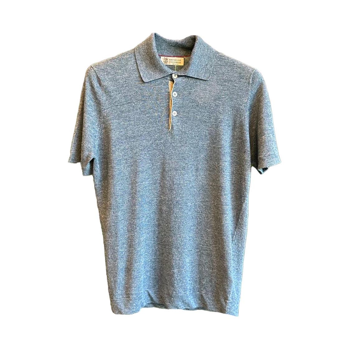 브루넬로 쿠치넬리 린넨 코튼 니트 폴로 셔츠 블루(Brunello Cucinelli Linen and Cotton Knit Polo Shirt Blue)