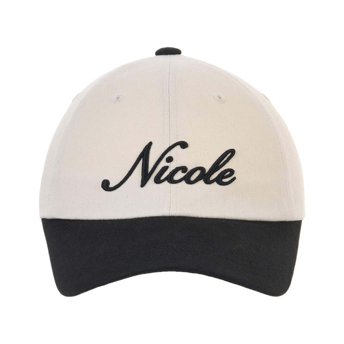 N_SS NICK&NICOLE Nicole Lettering Ball Cap Twotone Black