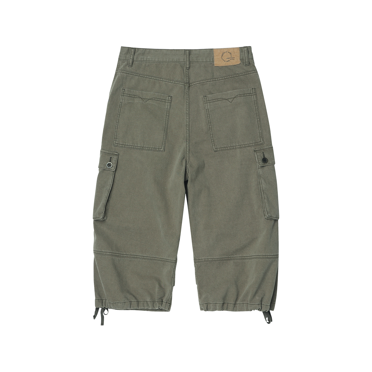 조우 빈티지 밀리터리 카프리 카고 팬츠 워시드 카키(CHOWOO Vintage Military Capri Cargo Pants Washed Khaki) - 2