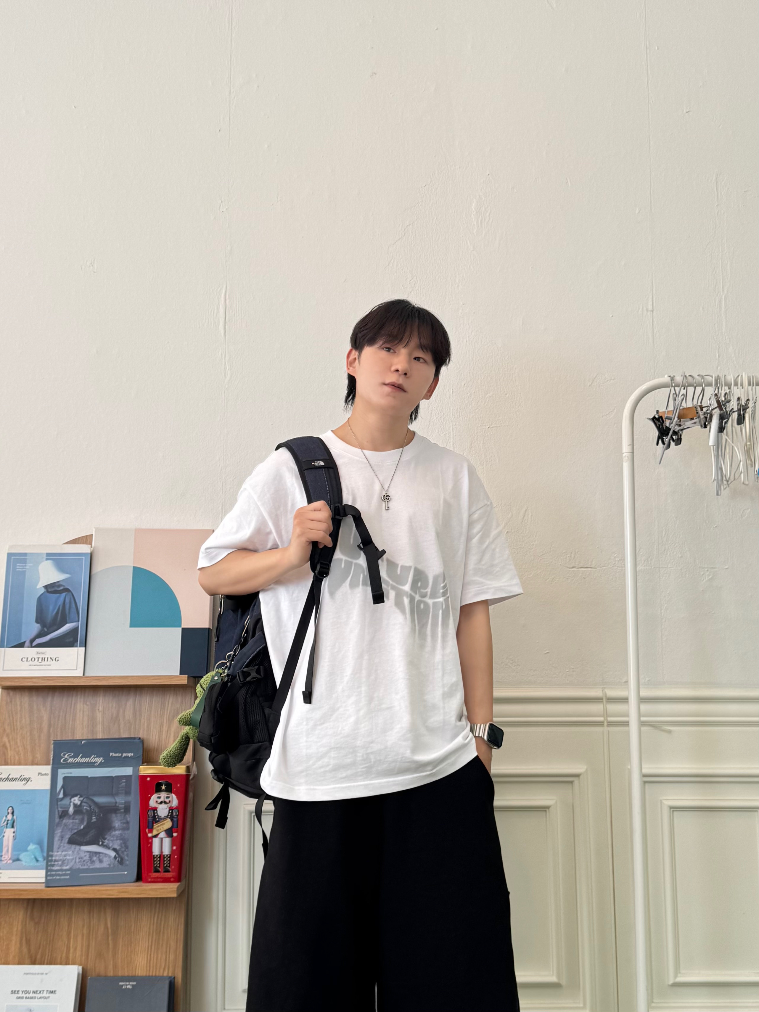 (W) MM6 Maison Margiela Numeric Minimal Signature Ring Polished Silver Palladium, Adidas Spezial Handball Collegiate Navy 착용 스타일 - 5