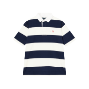 [10%적립] Polo Ralph Lauren Classic Fit Short Sleeve Rugby Shirt Dark Cobalt Deckwash White - 26SS