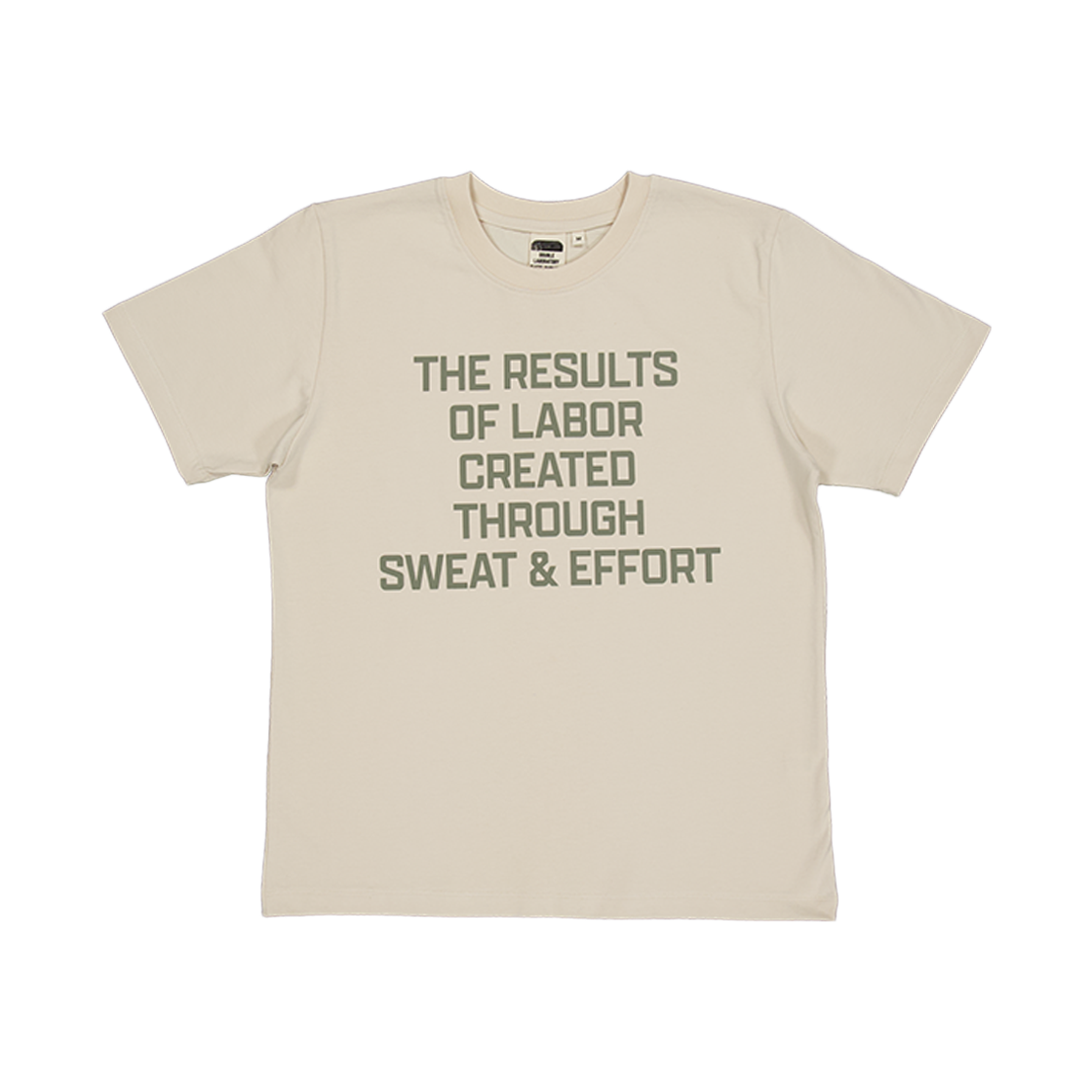 더블래버레토리 더 리절트 오브 레이버 타이포 티셔츠 아이보리(DOUBLELABORATORY The result of labor Typo T-Shirt Ivory)
