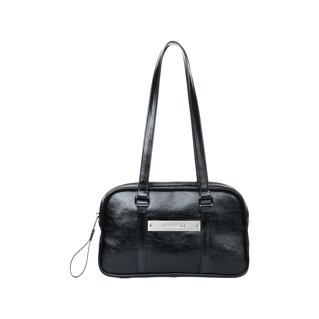 N_SS NICK&NICOLE Crystal Leather Mini Boston Bag Black