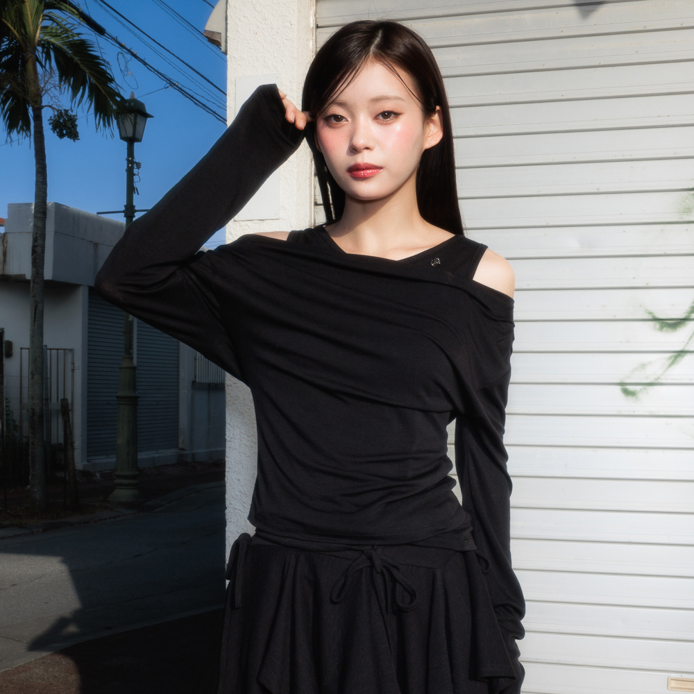 로제프란츠 레이어드 셔링 롱슬리브 블랙(Rosefrantz Layered Shirring Long Sleeve [Black]) - 6