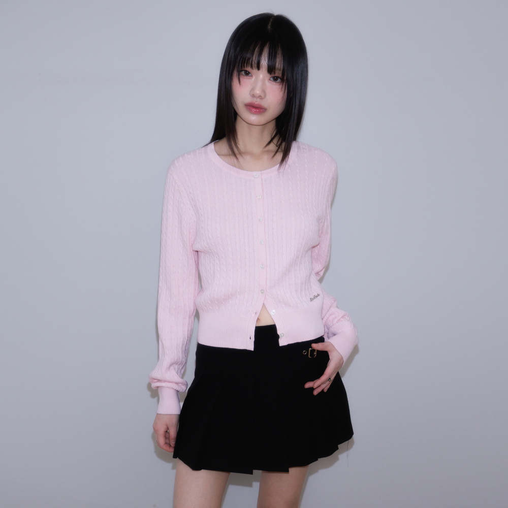 로제프란츠 케이블 니트 베이직 가디건 핑크(Rosefrantz Cable Knit Basic Cardigan [Pink]) - 5
