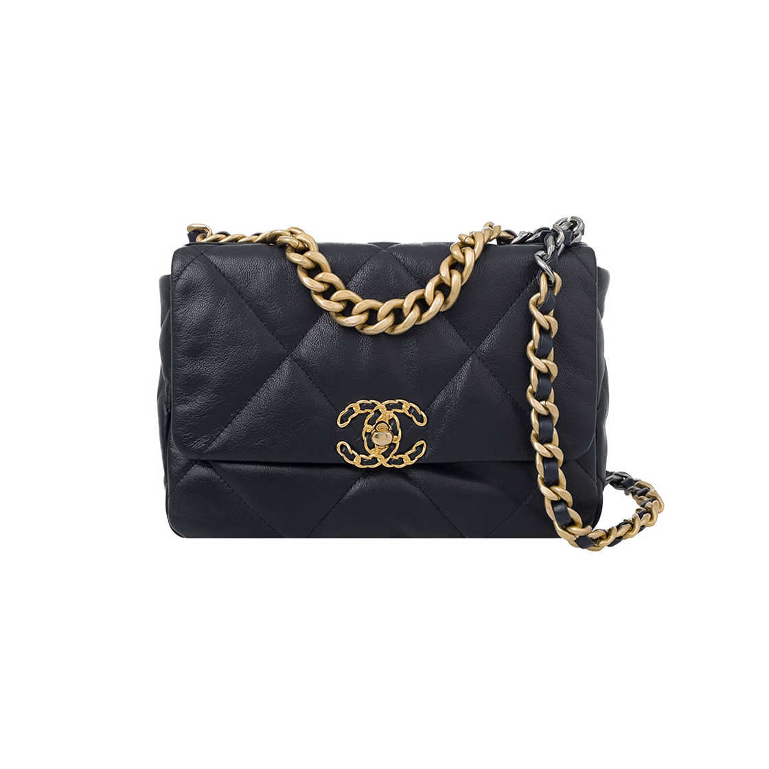 샤넬 19백 미듐 다크네이비 빈티지금장 램스킨 (6ET0860)(Chanel 19 Medium Dark Navy Vintage Lambskin Bag) - 1