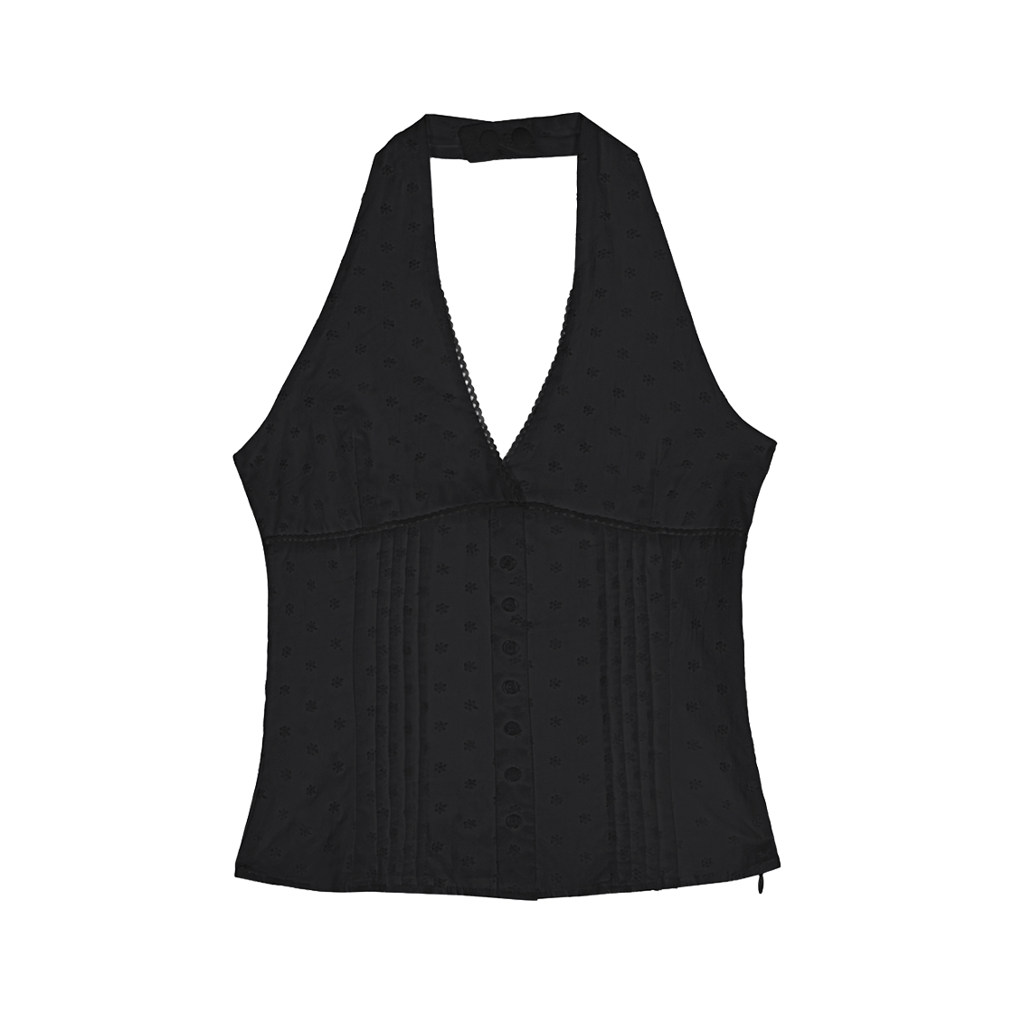 로제프란츠 플라워 홀터 블라우스 블랙(Rosefrantz Flower Halter Blouse [Black]) - 1