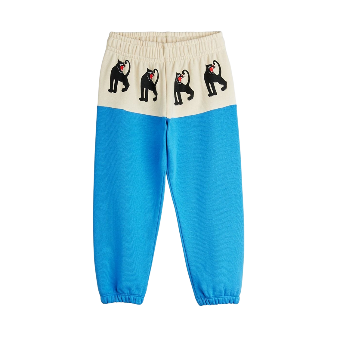 (키즈) 미니 로디니 팬서 패널 스웨트팬츠 블루((Kids) Mini Rodini Panther Panel Sweatpants Blue)
