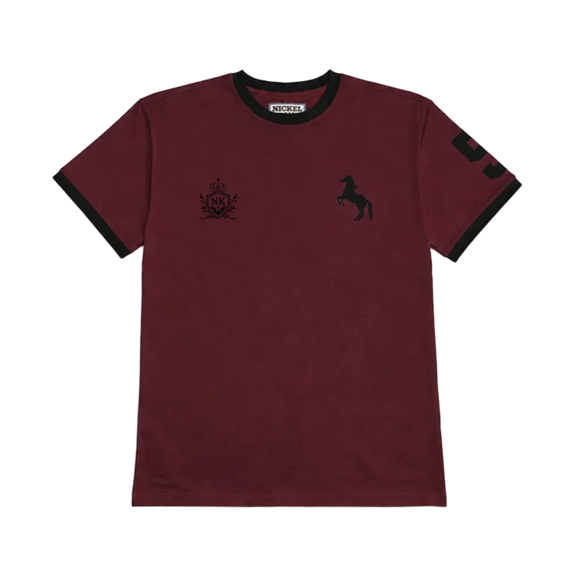 NKHSTS003 NICKEL HOUSE 26 DONKEY RINGER T-SHIRTS BURGUNDY