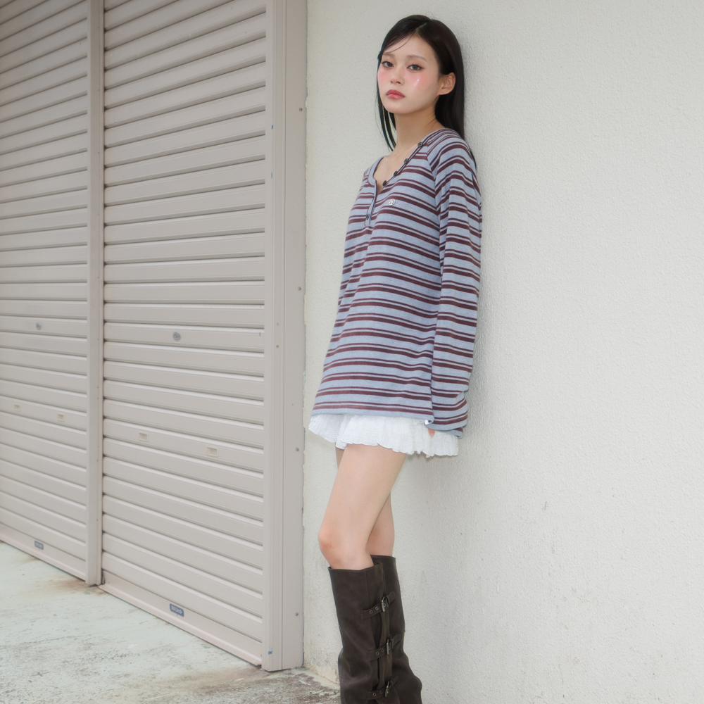 로제프란츠 스트라이프 버튼 롱슬리브 블루(Rosefrantz Stripe Button Long Sleeve [Blue]) - 2