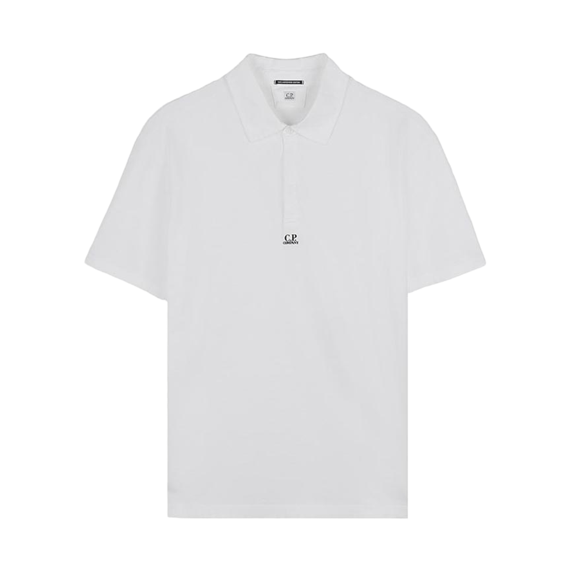 20CMPL116A006374G103 C.P. Company 70/2 Mercerized Jersey Gasato Short Sleeve Logo Polo Gauze White - 26SS