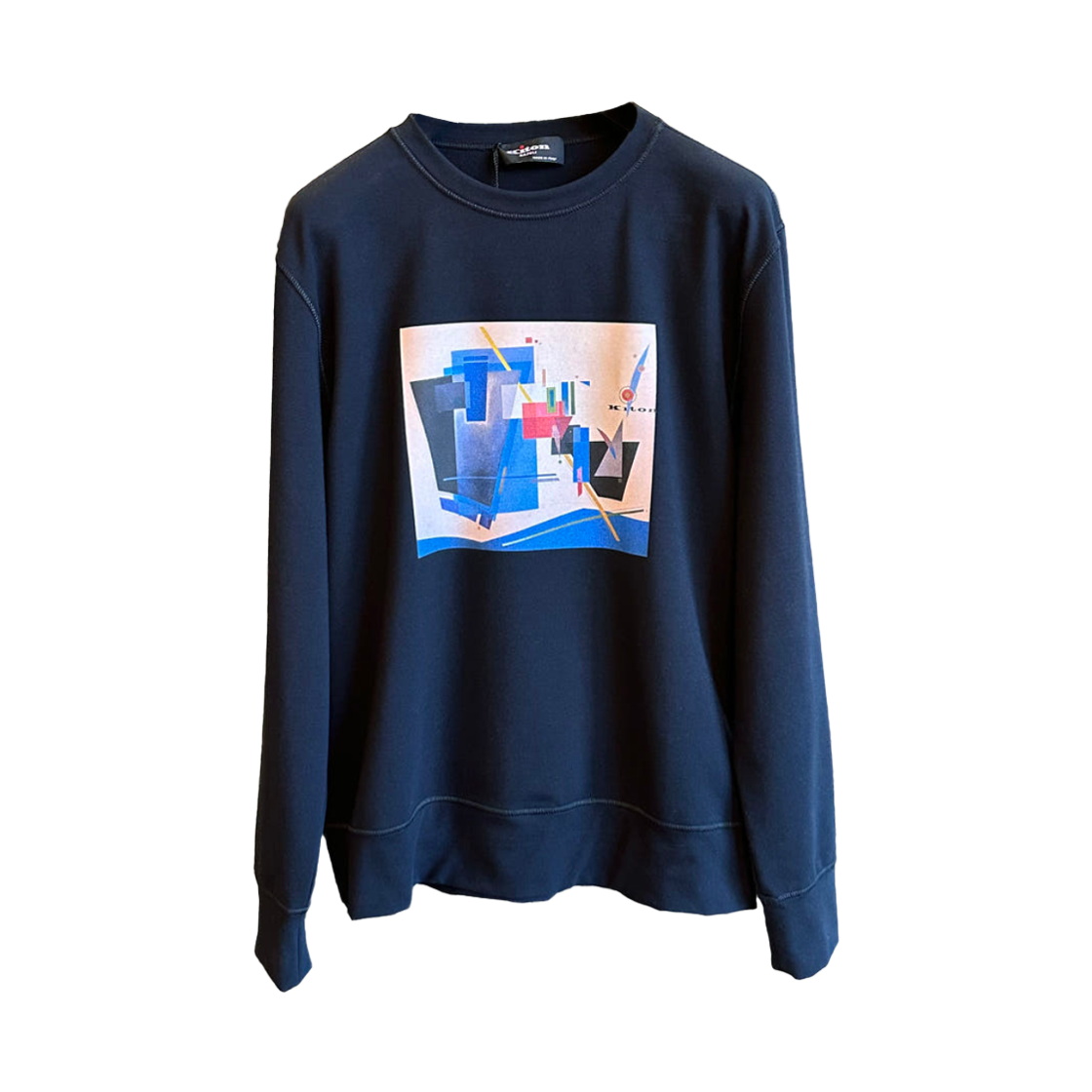 키톤 로고 프린트 블랜드 스웨트셔츠 블랙(Kiton Logo Print Blend Sweatshirt Black)