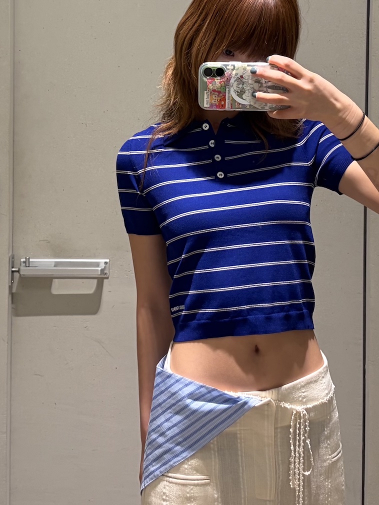 Howlin Women Bandana Lovers Fine Stripes Multi Blue - 26SS 착용 스타일 - 2