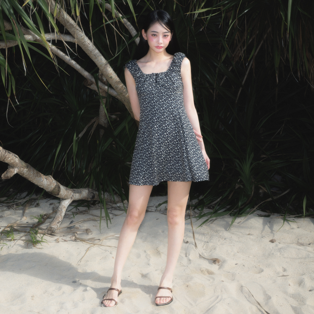 로제프란츠 플라워 가든 미니 드레스 블랙(Rosefrantz Flower Garden Mini Dress [Black]) - 4