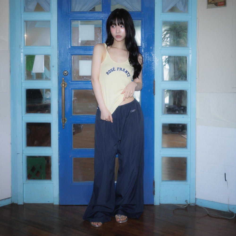 로제프란츠 백 레이스 나일론 와이드 팬츠 네이비(Rosefrantz Back Lace Nylon Wide Pants [Navy]) - 2