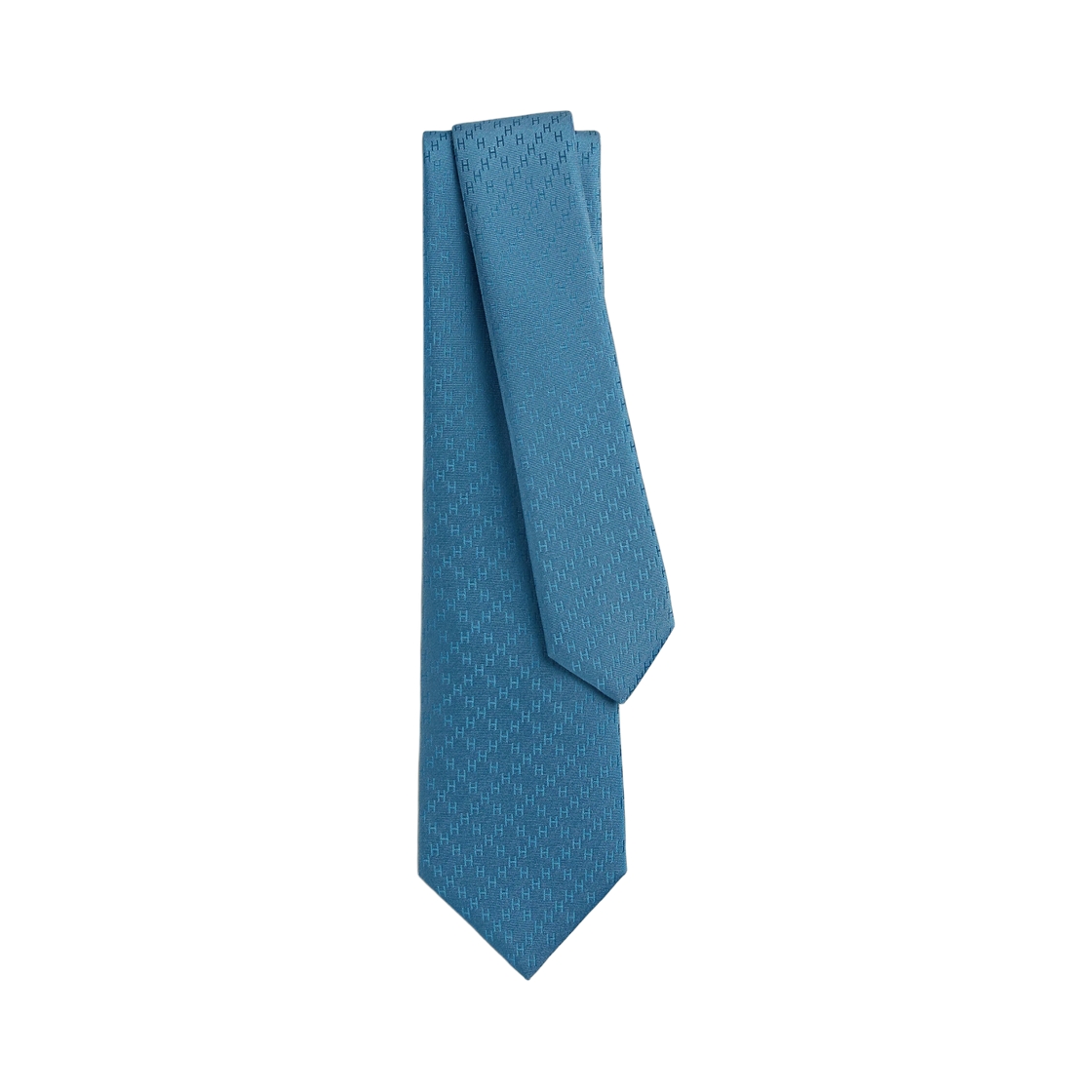 H036233TI2 Hermes Faconnee New H Tie Bleu Celeste