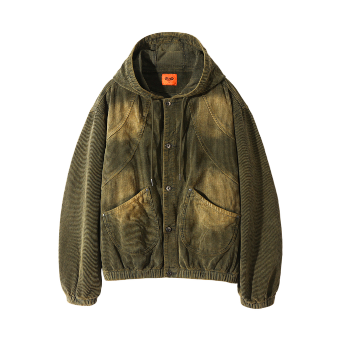 디미트리블랙 VLAD 페이드 워싱 슬래쉬 코듀로이 후드 자켓 더스트 올리브(Dimitri Black VLAD Fade Washing Slash Corduroy Hooded Jacket Dust Olive) - 1