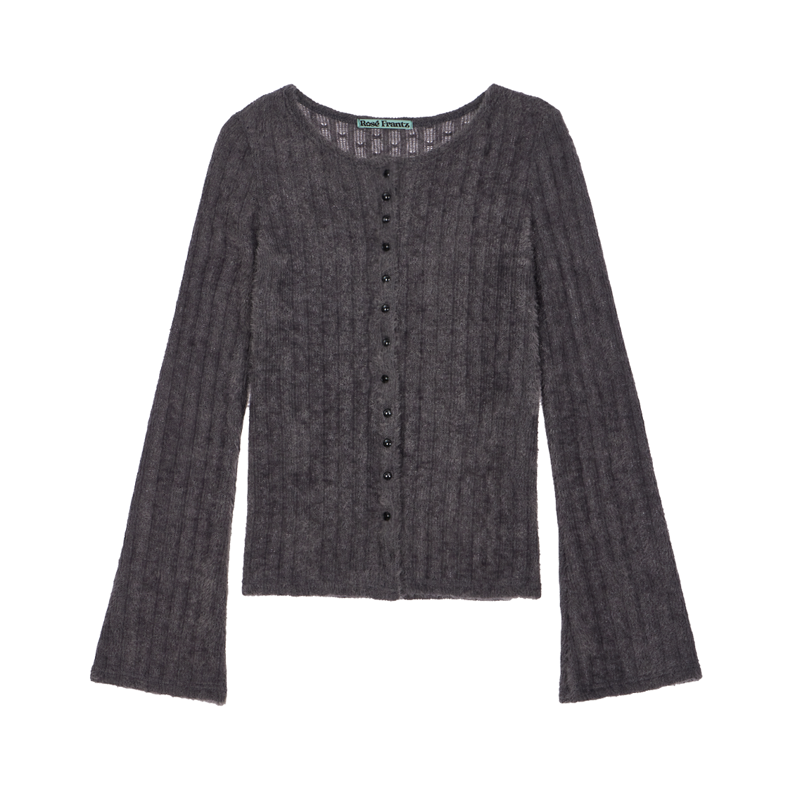 RS25FCD104CRC Rosefrantz Hairy Slim Fur Cardigan [Charcoal]