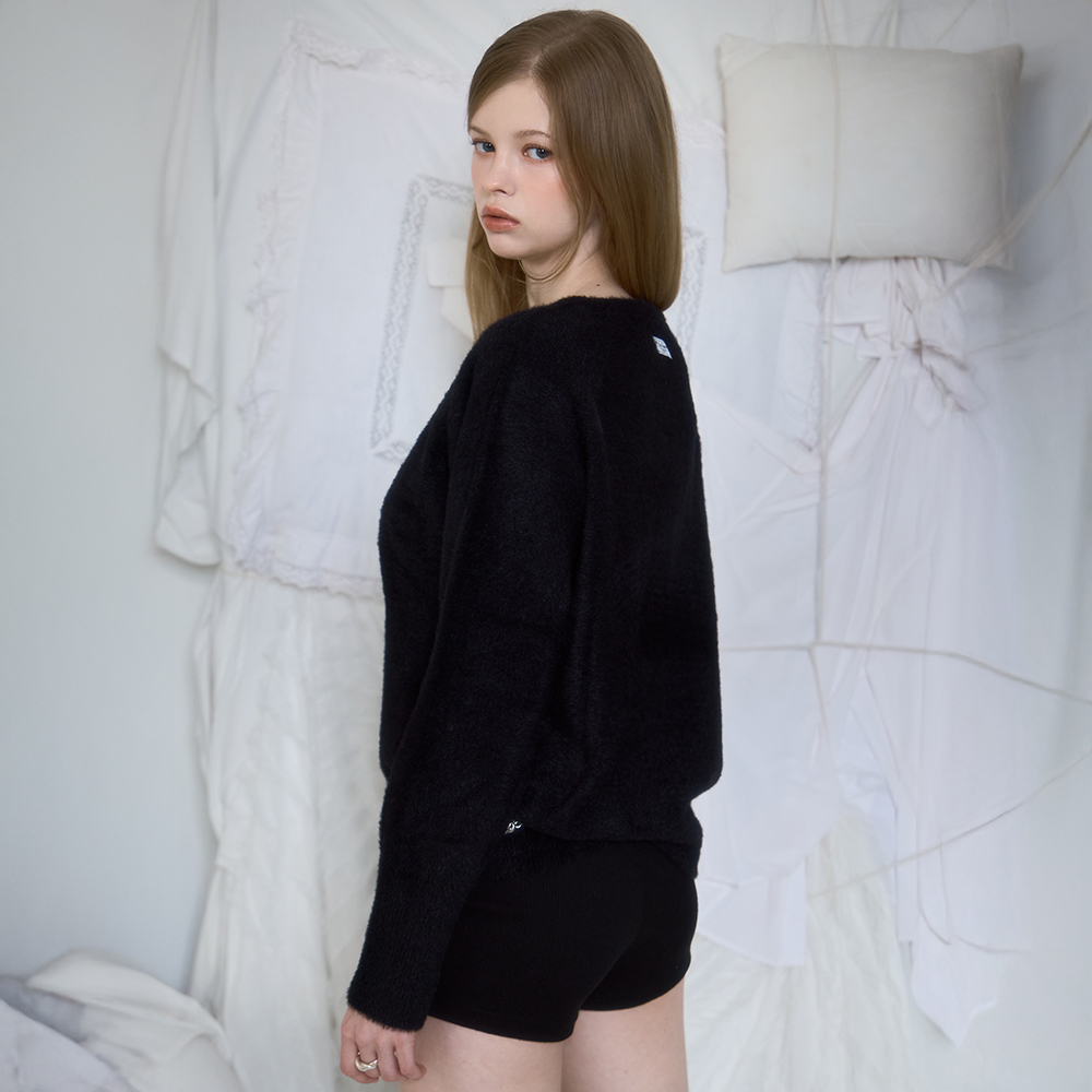 로제프란츠 퍼 브이넥 니트 블랙(Rosefrantz Fur V-neck Knit [Black]) - 4