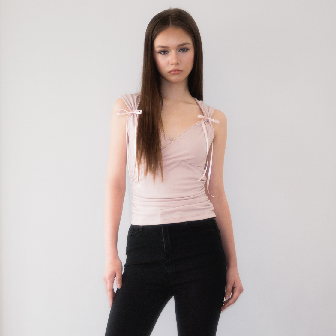 로제프란츠레이스 트리밍 리본 뮤즈 슬리브리스 핑크(Rosefrantz Lace-trim Ribbon Muse Sleeveless [Pink]) - 5