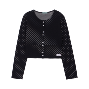 Rosefrantz Dot Button Point Cardigan [Black]