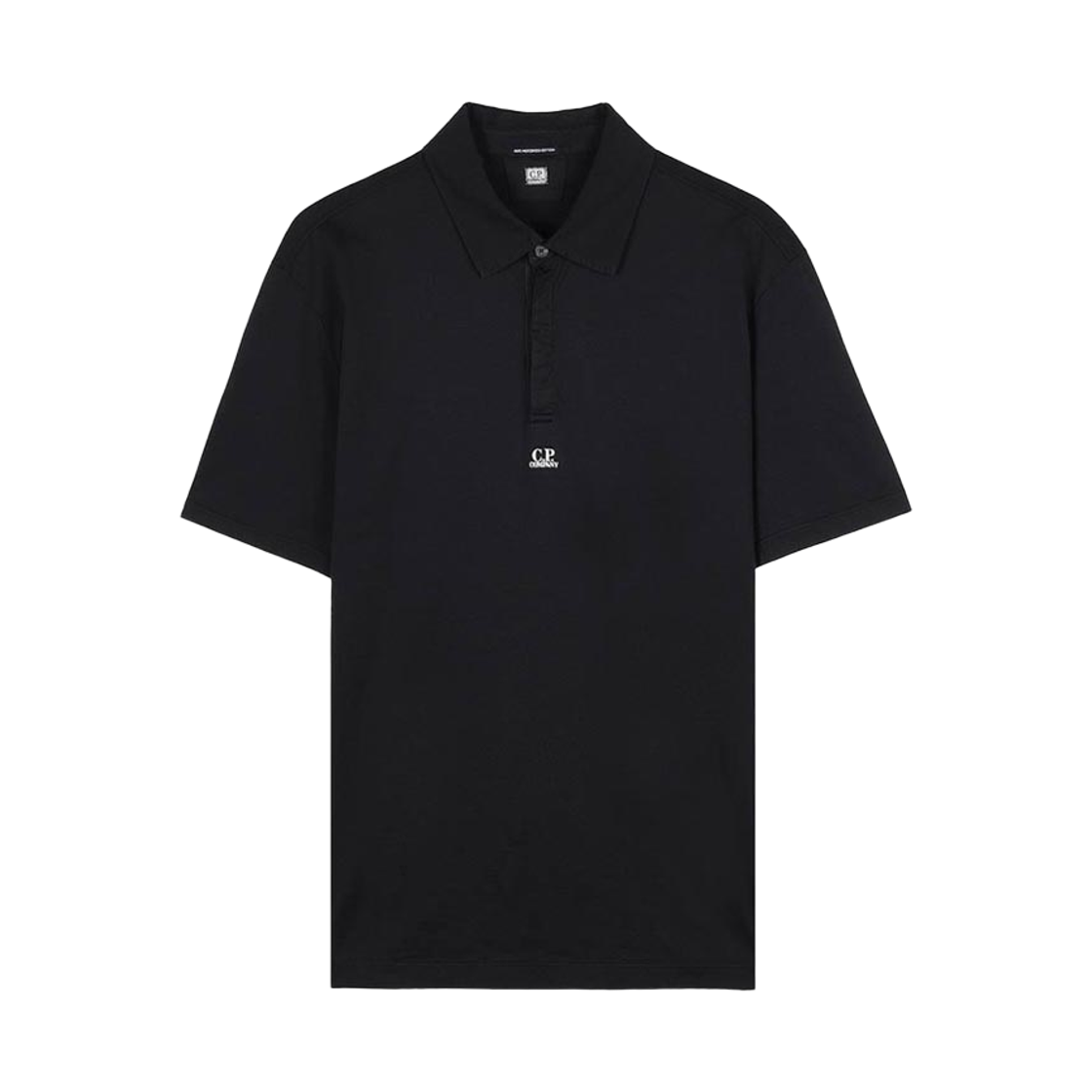 20CMPL116A006374G999 C.P. Company 70/2 Mercerized Jersey Gasato Short Sleeve Logo Polo Black - 26SS