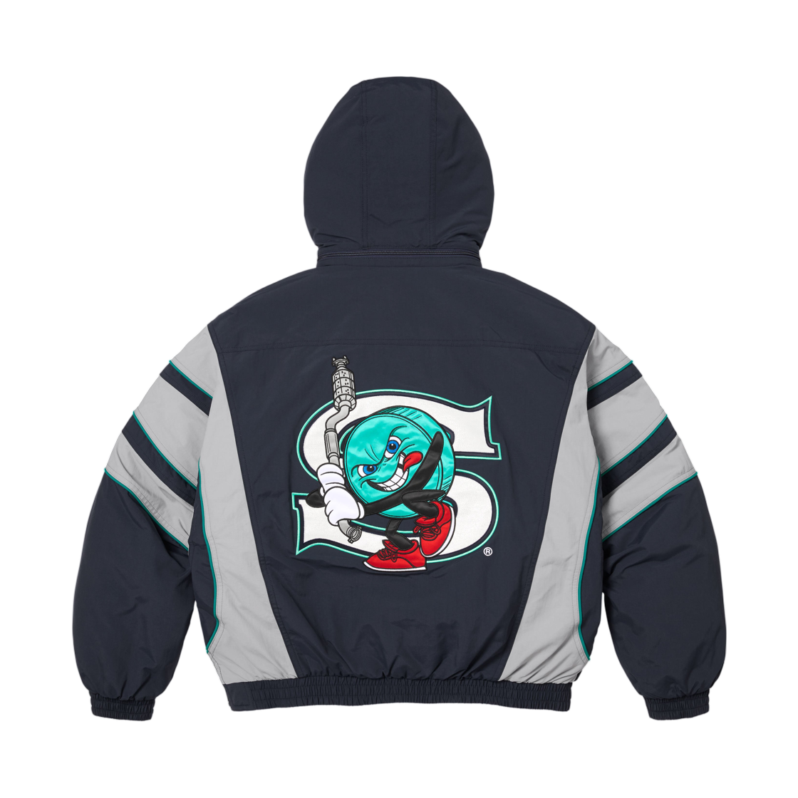 슈프림 x 세일럼 하프 집 스타디움 자켓 네이비 - 26SS(Supreme x Salem Half Zip Stadium Jacket Navy - 26SS) - 2