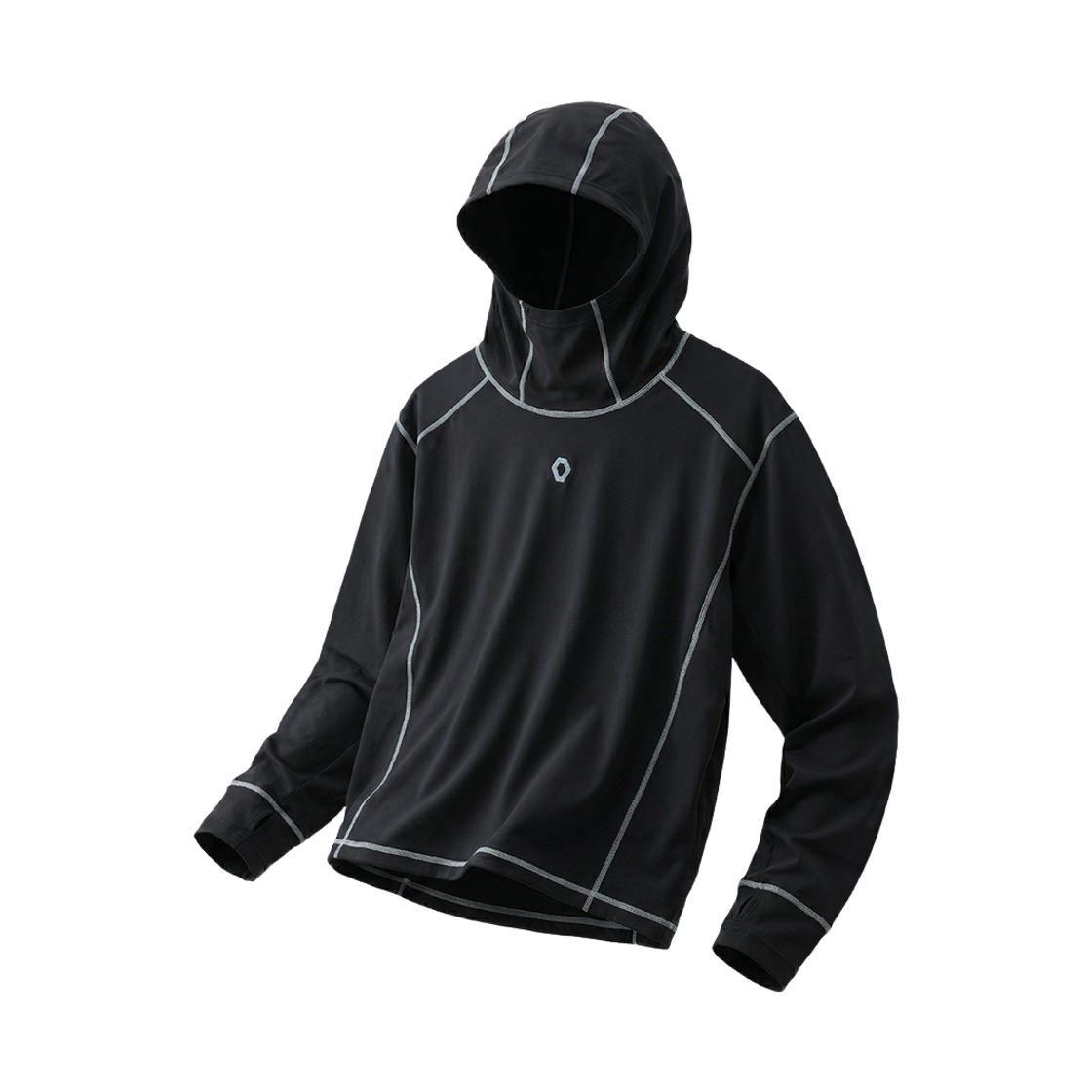 에프씨엠엠 스포츠 오버록 스티치 바라클라바 풀오버 후디 블랙(FCMM SPORT Overlock Stitch Balaclava Pullover Hoodie Black)