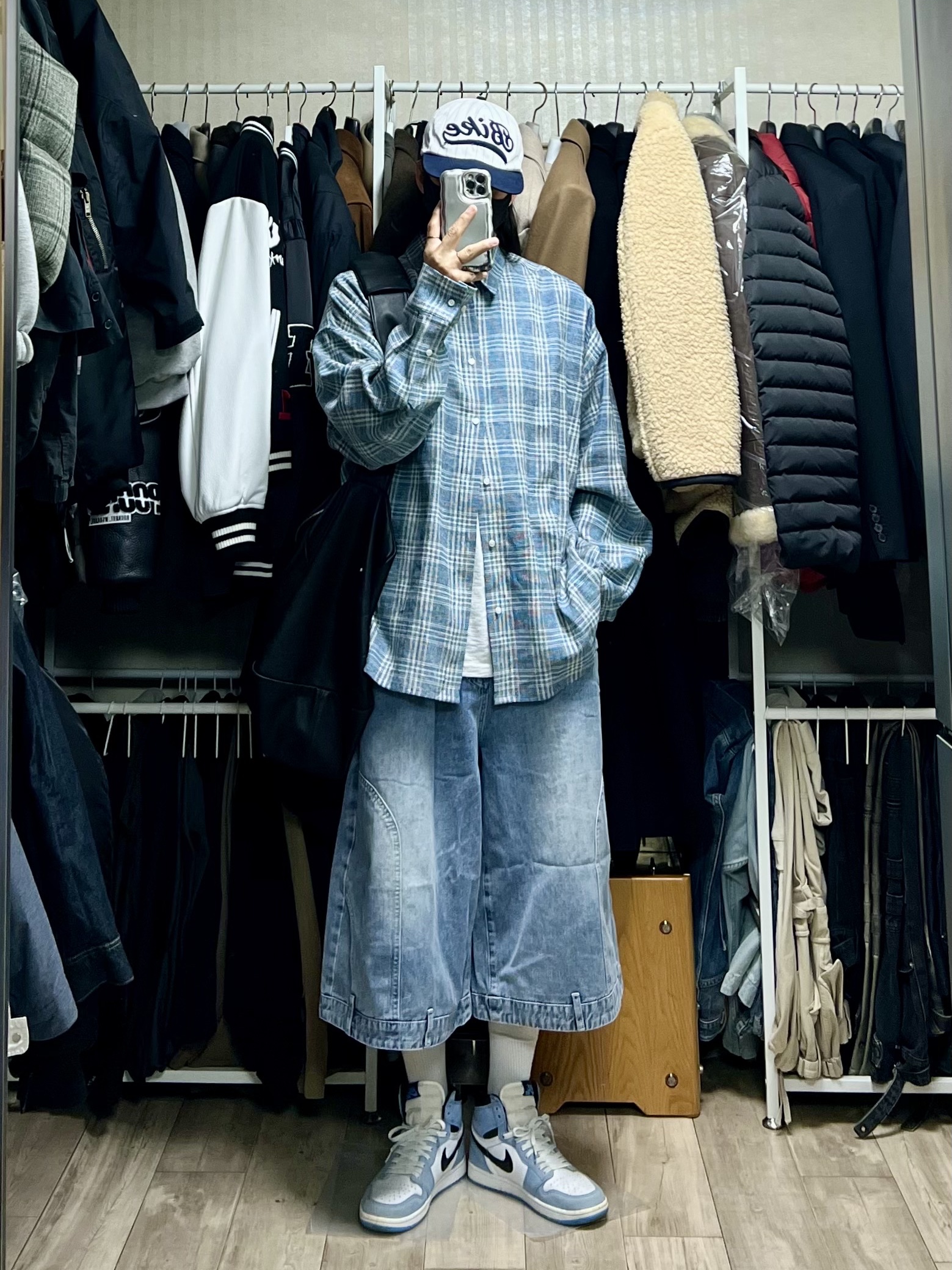 Kamien Belarus Linen Check Shirt, Kamien Belarus Linen Check Shirt Blue 착용 스타일