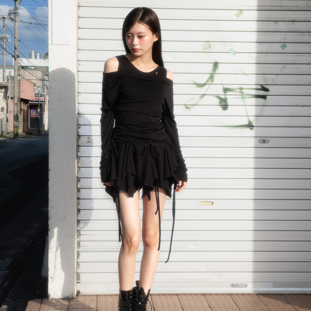 로제프란츠 레이어드 셔링 롱슬리브 블랙(Rosefrantz Layered Shirring Long Sleeve [Black]) - 4