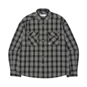NOMANUAL Rough Seersucker Check Shirts Black