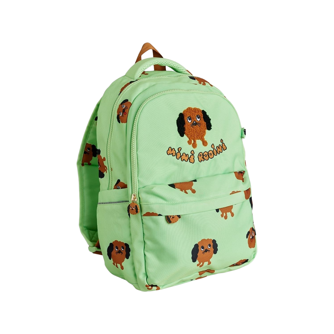 (키즈) 미니 로디니 도기스 스쿨 백팩 그린((Kids) Mini Rodini Doggies School Backpack Green)