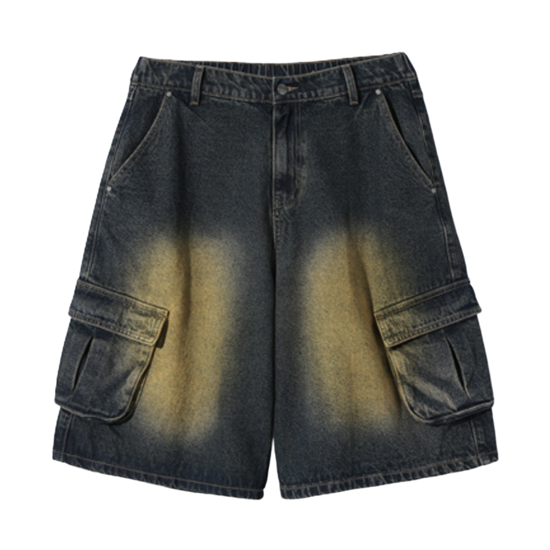 디미트리블랙 바이오 워싱 카펜터 버뮤다 카고 팬츠 옐로우 워싱(Dimitri Black Bio Washing Carpenter Bermuda Cargo Pants Yellow Washing)