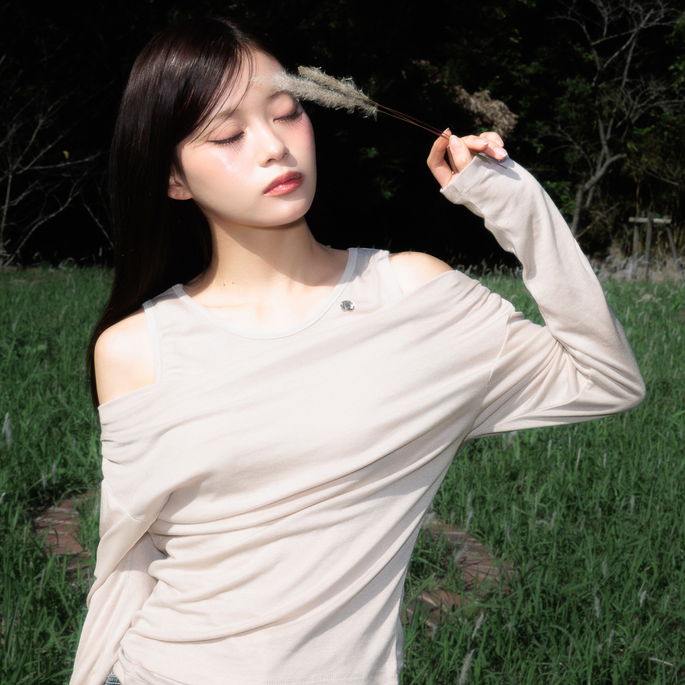 로제프란츠 레이어드 셔링 롱슬리브 베이지(Rosefrantz Layered Shirring Long Sleeve [Beige]) - 5