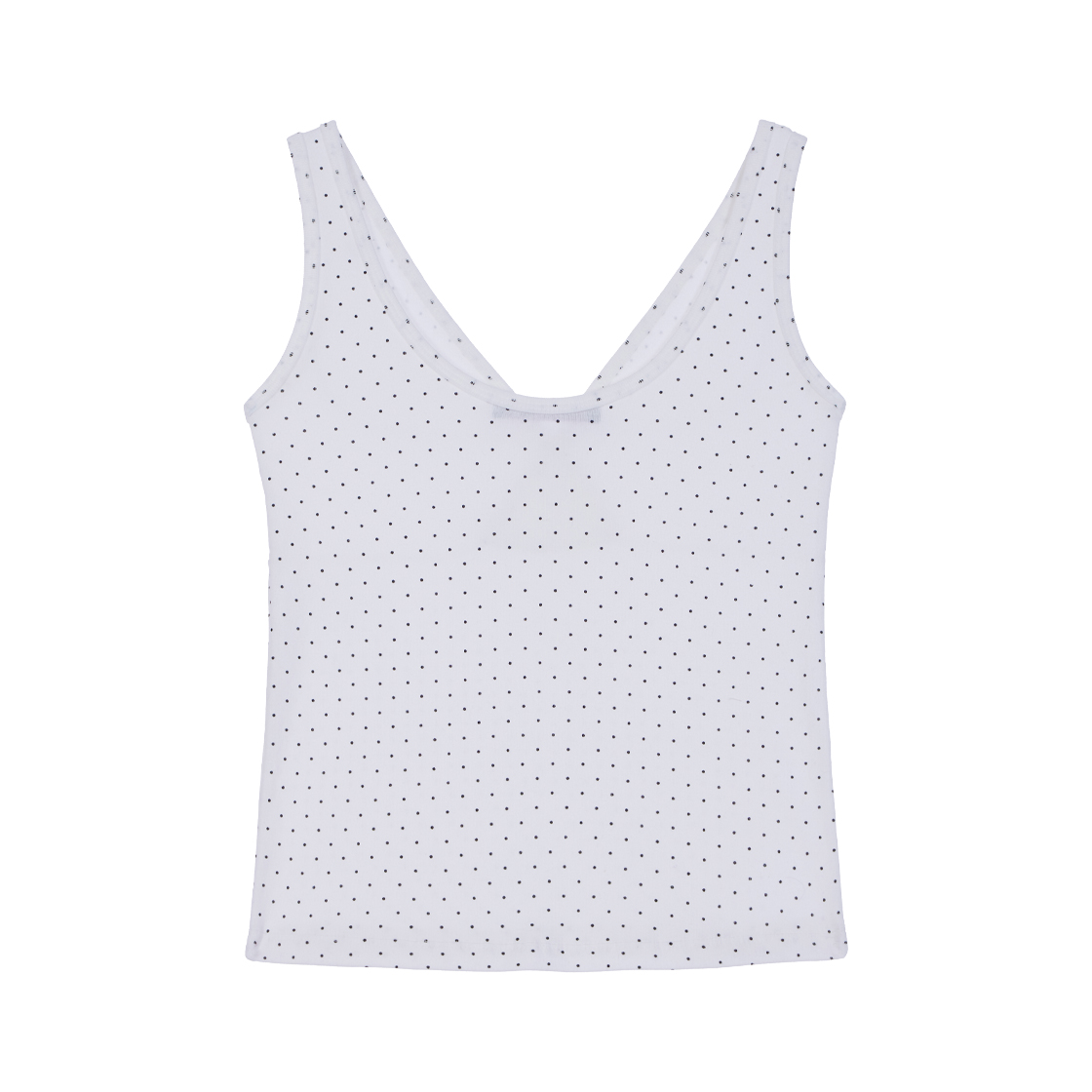 로제프란츠 도트 브이넥 레이어드 슬리브리스 화이트(Rosefrantz Dot V-neck Layered Sleeveless [White]) - 3