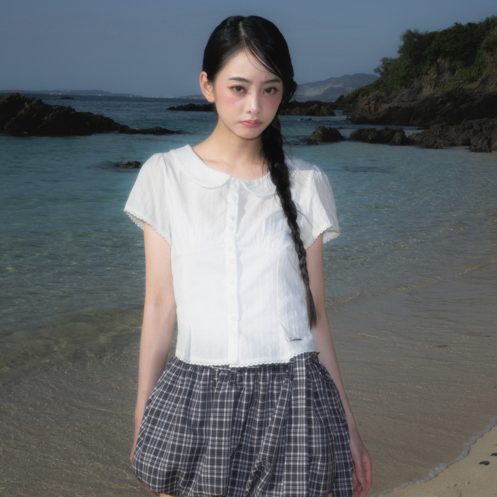 로제프란츠 라운드 카라 반팔 블라우스 아이보리(Rosefrantz Round Collar Short Sleeve Blouse [Ivory]) - 4