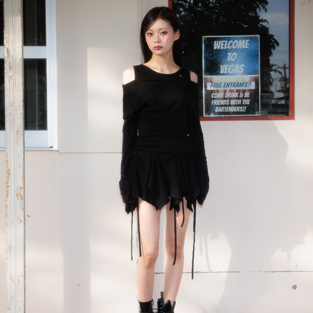 로제프란츠 레이어드 셔링 롱슬리브 블랙(Rosefrantz Layered Shirring Long Sleeve [Black]) - 2