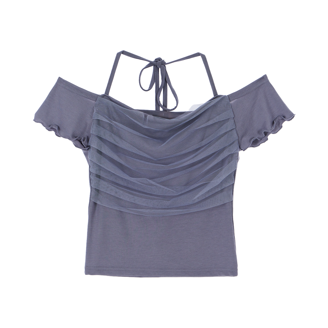 로제프란츠 샤 레이어드 홀터 티셔츠 차콜(Rosefrantz Sha Layered Halter T-shirt [Charcoal])